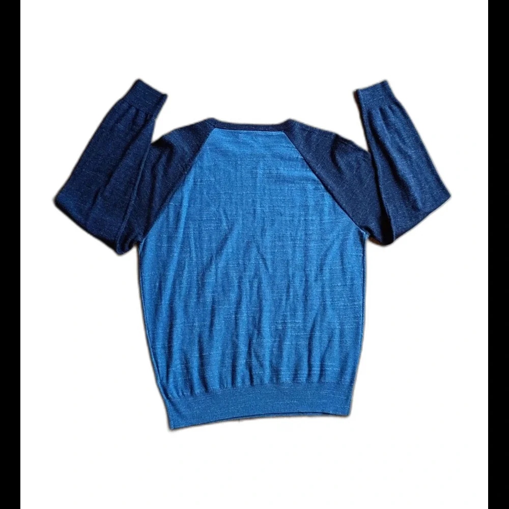 J.Crew Blue Raglan Sweater 100% Cotton M